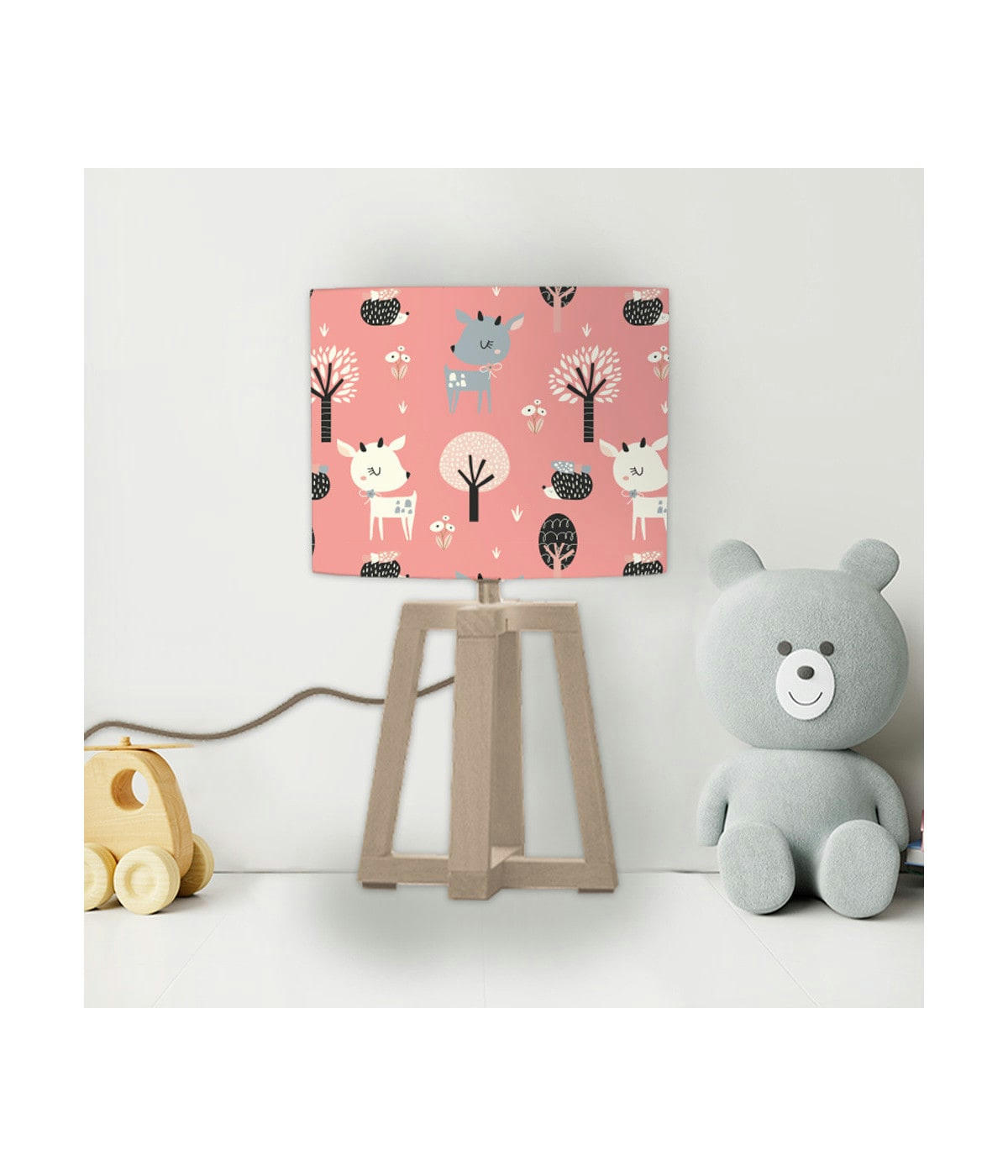 ENFANT - Abat-jour chevet enfant Rennes Rose doux D: 25 x H: 20