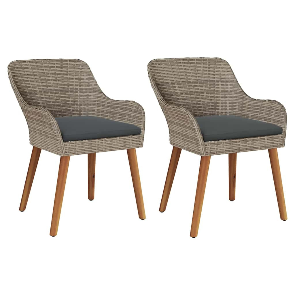 Krzesło Ogrodowe 2 pcs Czarny 62,5 x 55 x 82 cm polirattan