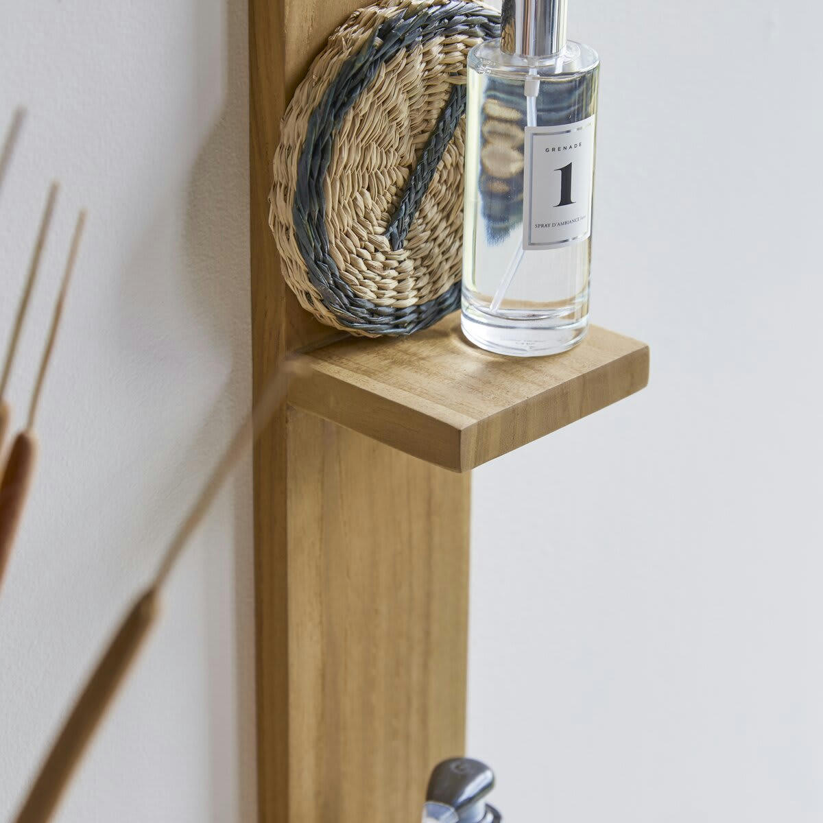 BAHYA - Etagère de salle de bain verticale en teck massif