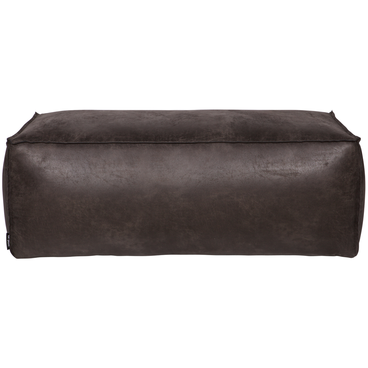 WOOOD poef Rodeo - Recycle Leer - Zwart - 43x120x60