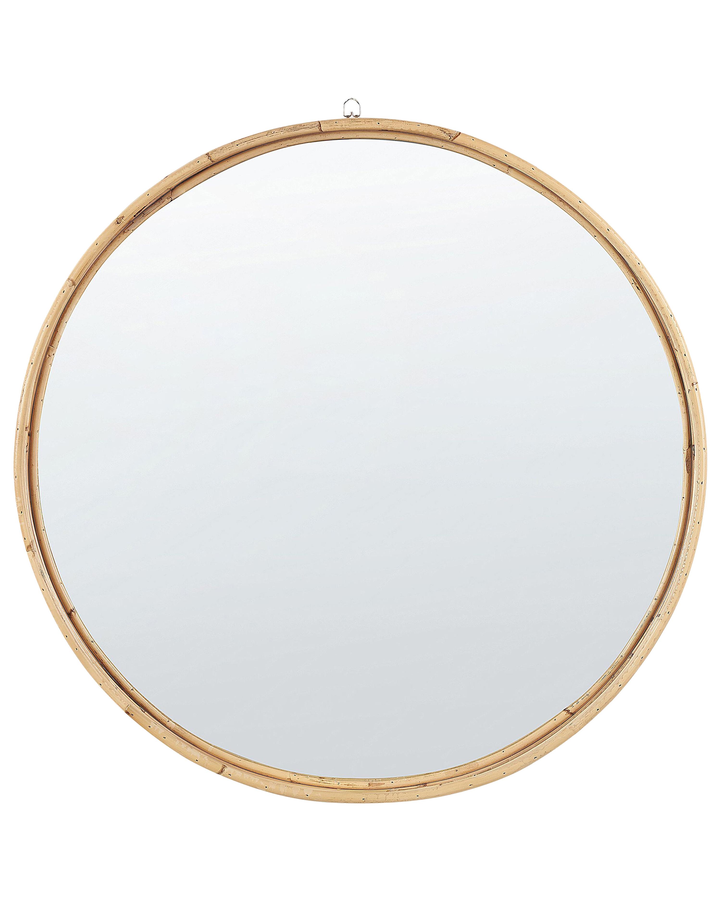 Wall Mirror BARUNG 60 cm 60 cm Rattan Natural Beige