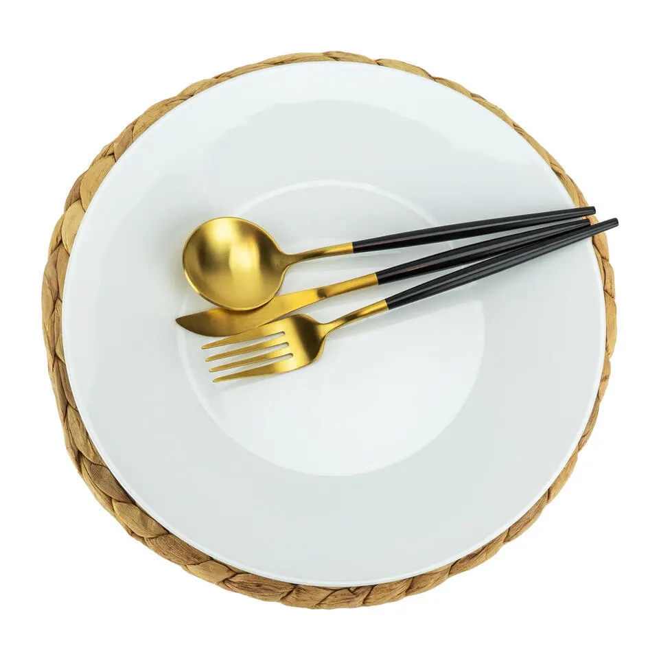 Krumble Placemat geweven rond - 30 cm - set van 4