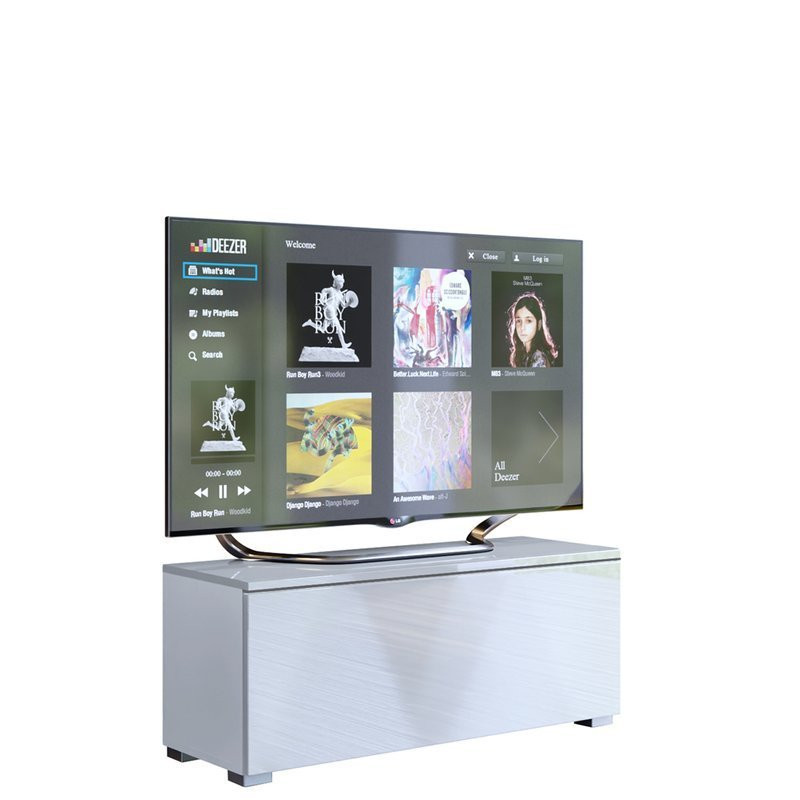 Biała wisząca szafka RTV 105 cm PREMIUM