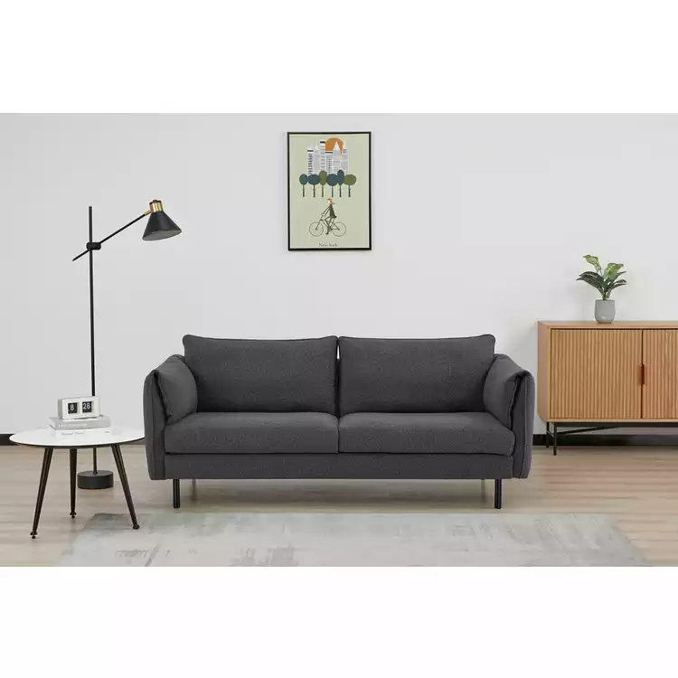 Habitat Betsy Boucle 3 Seater Sofa in a Box - Grey