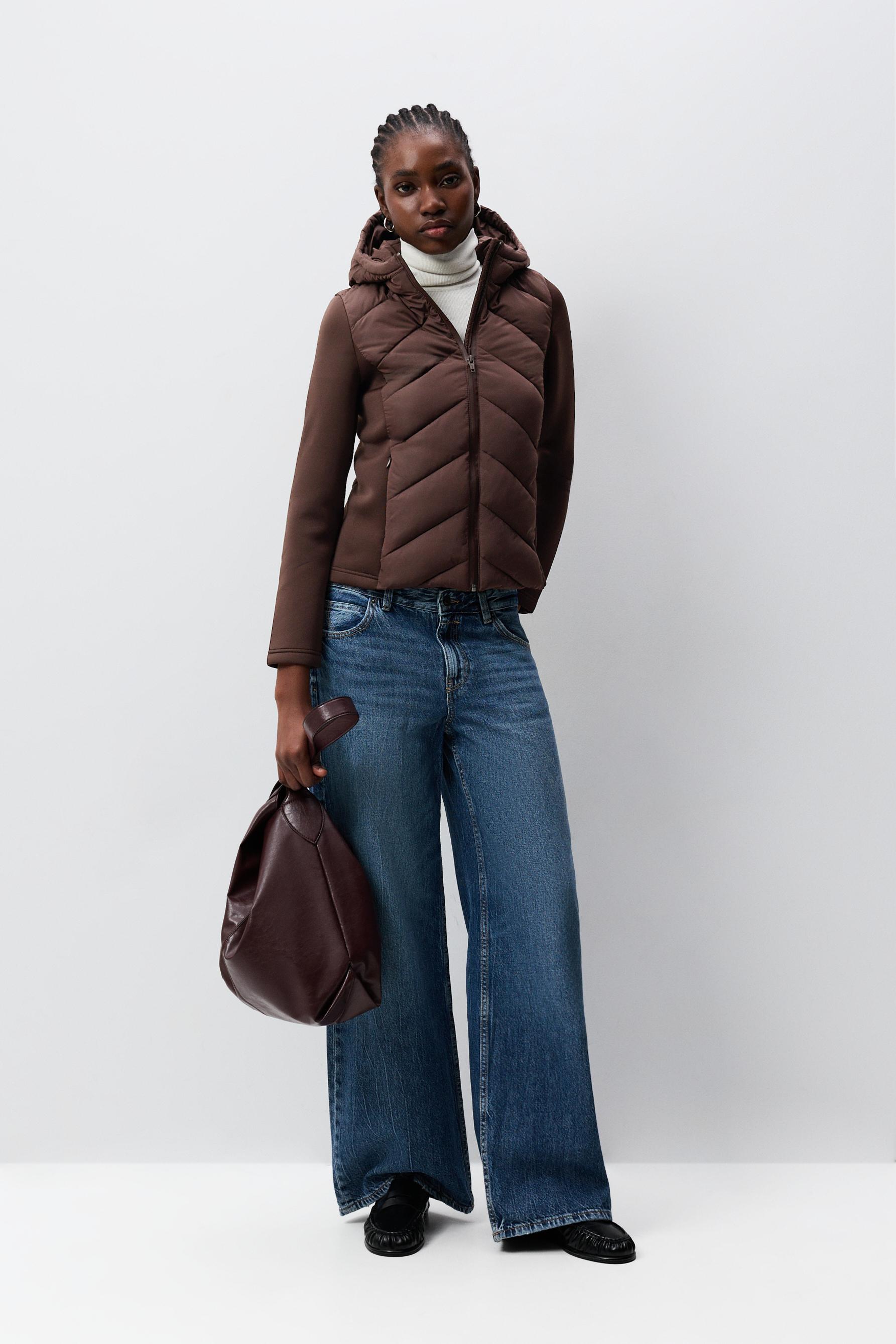 Cazadora acolchada combinada