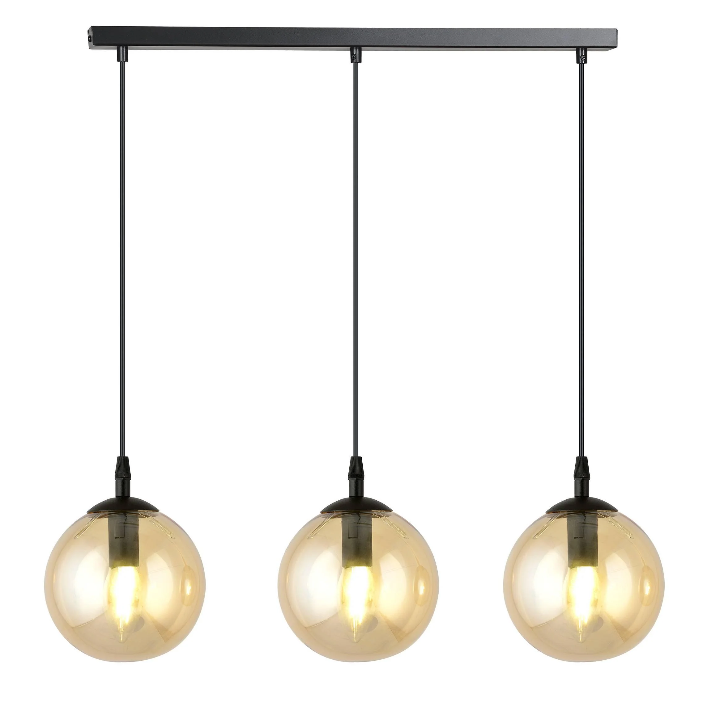 Glazen hanglamp eetkamer Cosmo 3-lichts