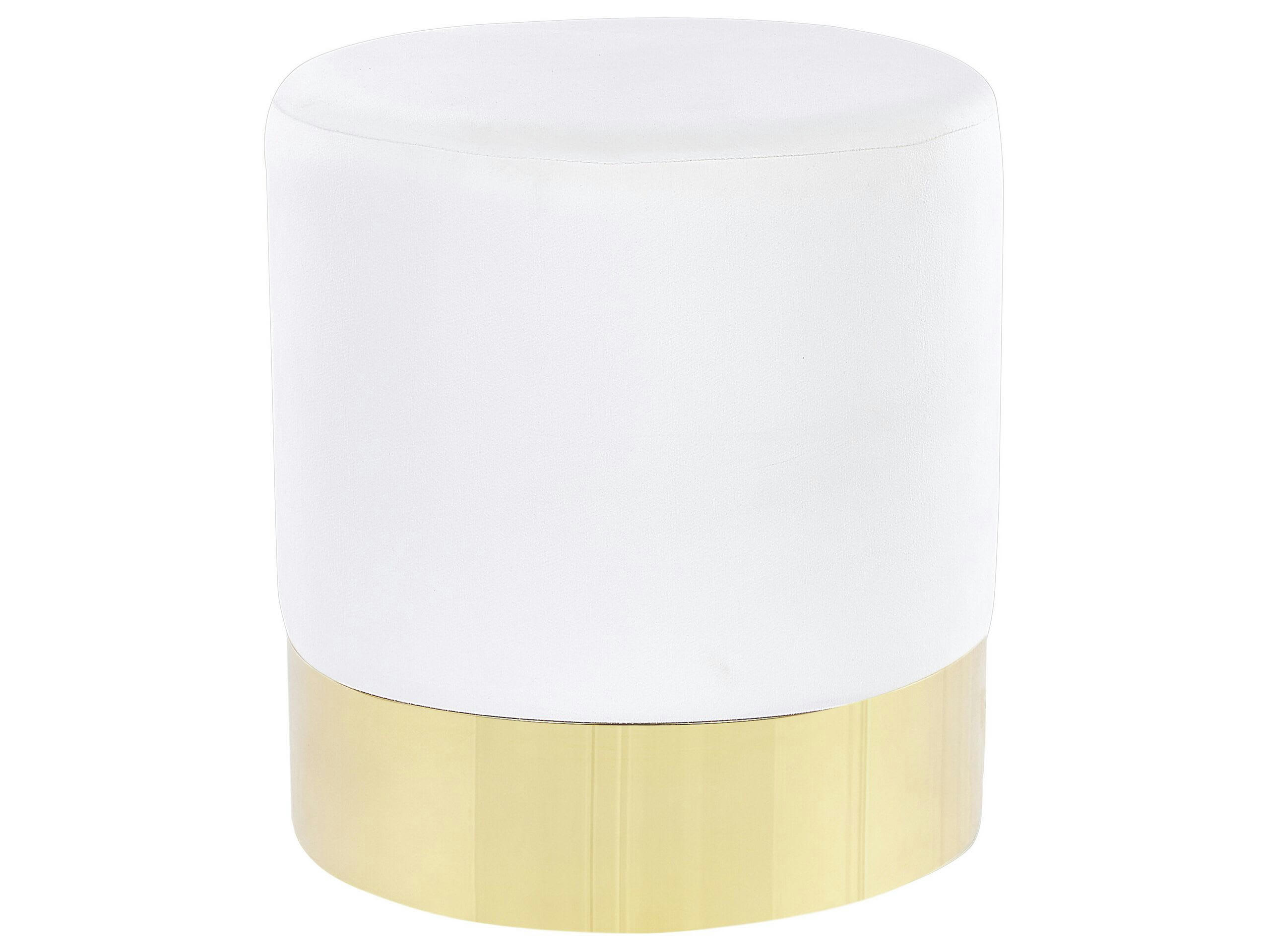 SOPHIA - Pouf en velours blanc ⌀ 39 cm