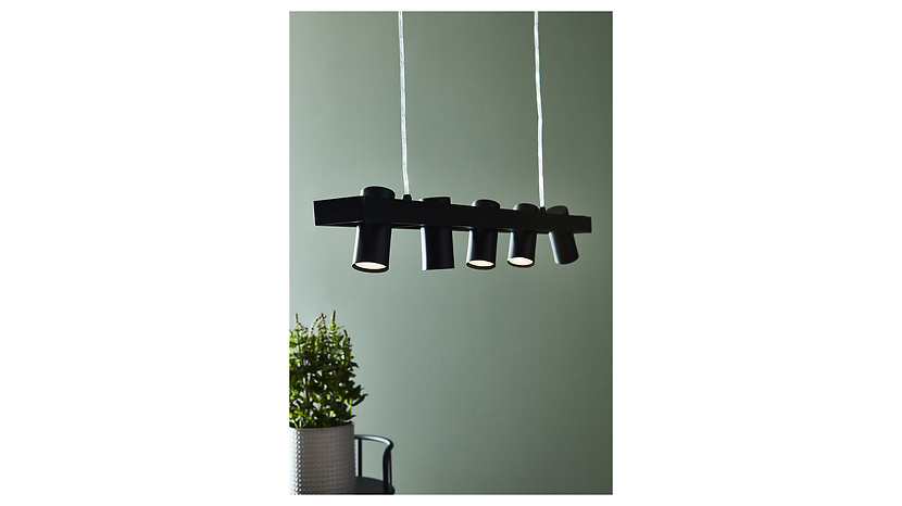 Lampa wisząca Torino5-punktowa metalowa czarna