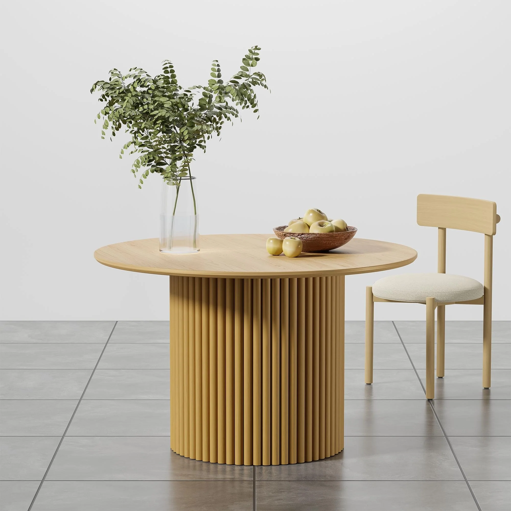 Solid Wood 46'' Round Dining Table for 4 People Nordic style - 46*30