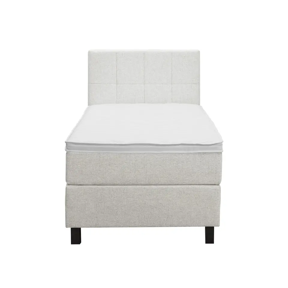 Boxspring Liv geblokt - ecru - 90x200 cm - vierkante poot