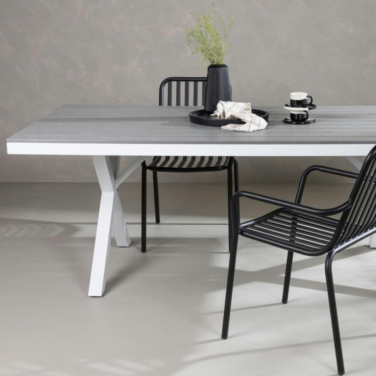 CALOPIE - Table de jardin 200x100cm effet bois