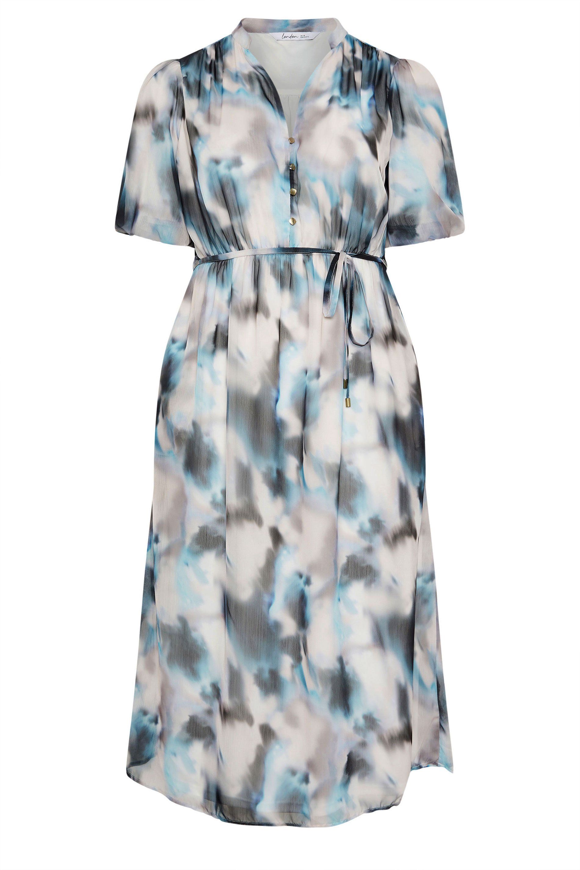Yours Abstract Puff Sleeve Shirt Dress