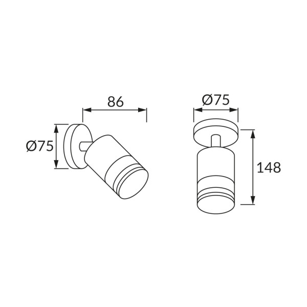 Lampa sufitowa zewnętrzna TARAS matowy chrom 1 x GU10 x 35W IP54 Struhm