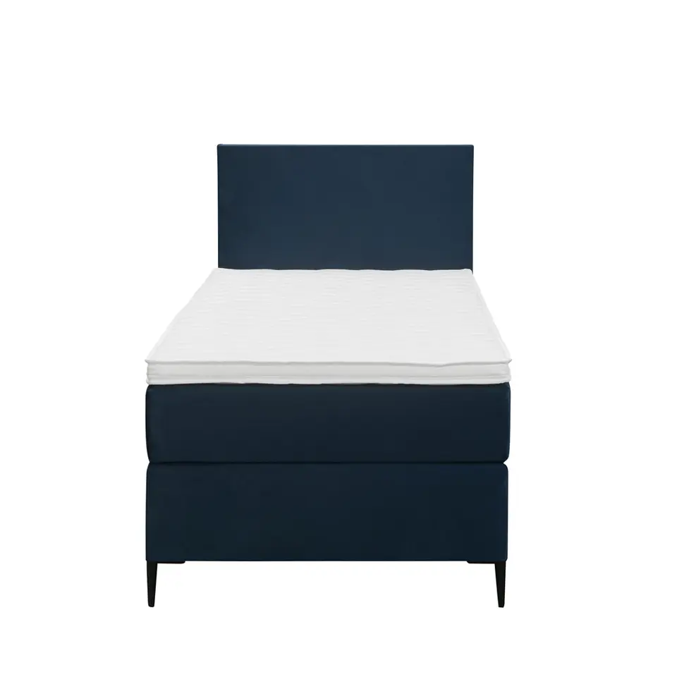 Boxspring Liv egaal - blauw - 90x200 cm - slanke poot