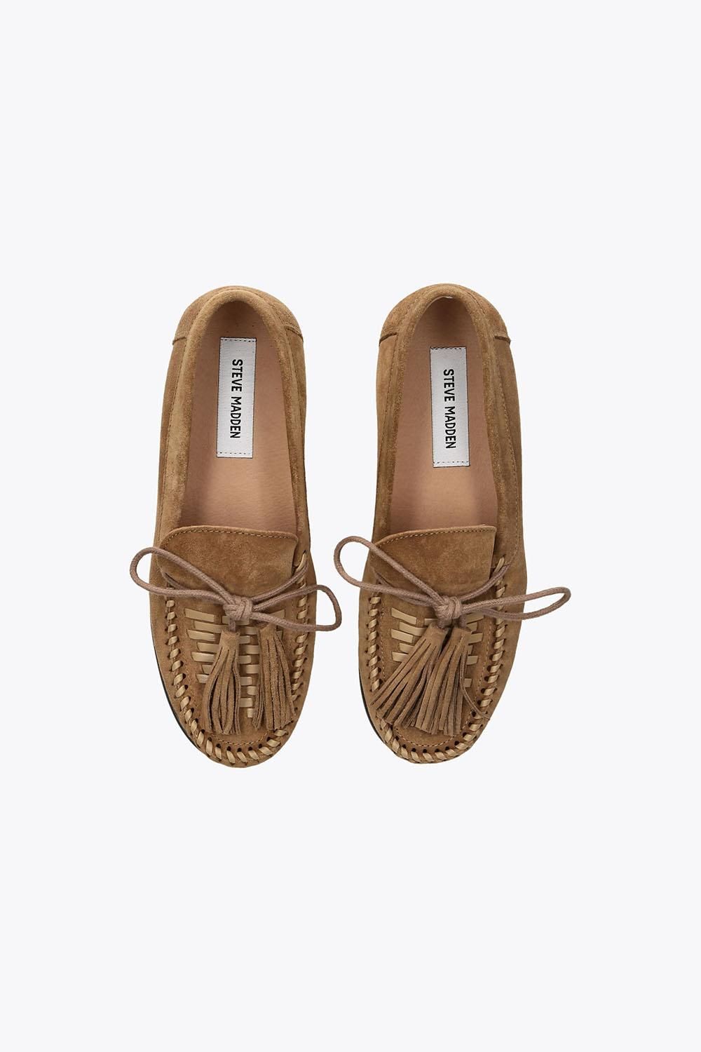 STEVE MADDEN Yaira Taupe Suede' Suede Flats