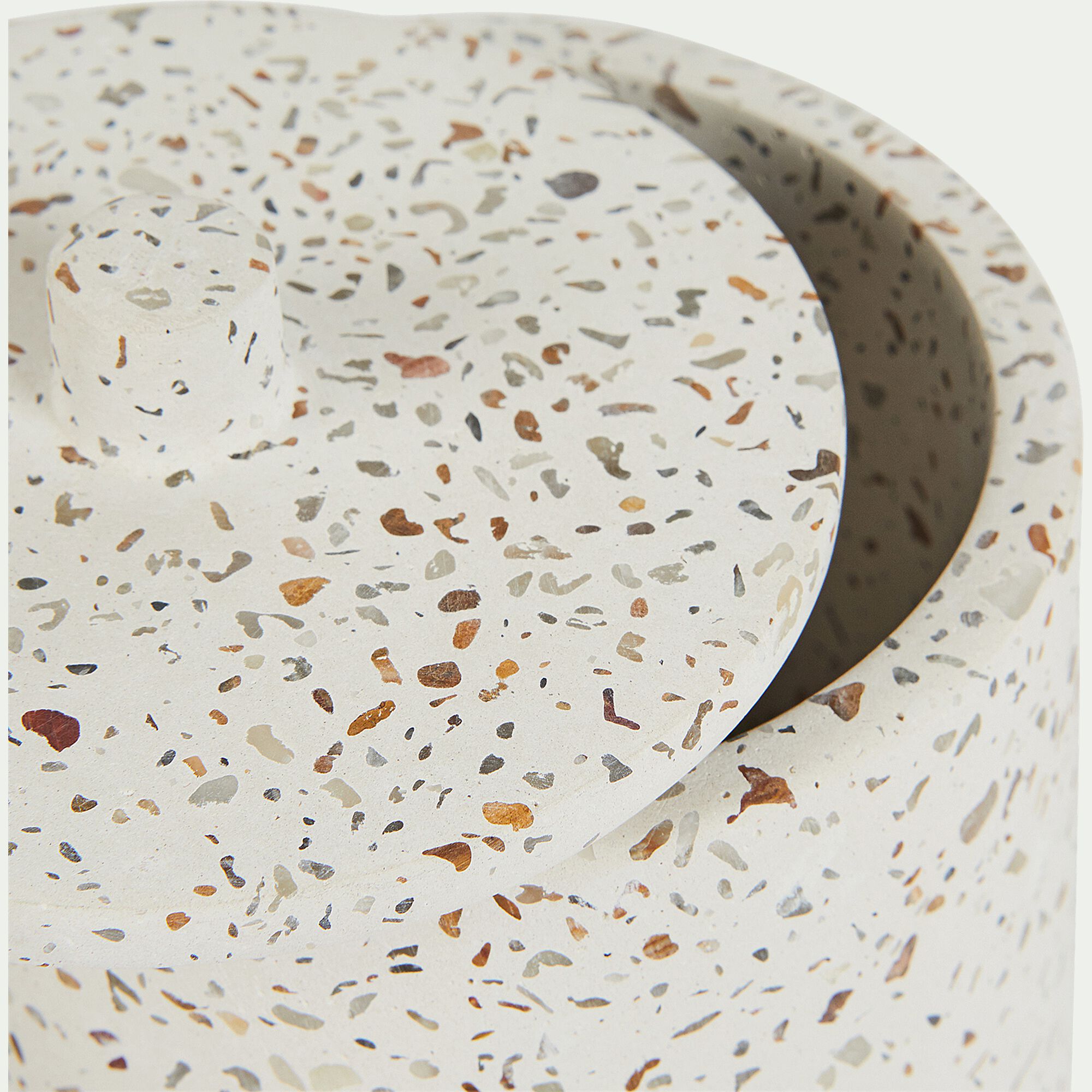 TERRAIO - Pot à coton en terrazzo H12,5cm - blanc