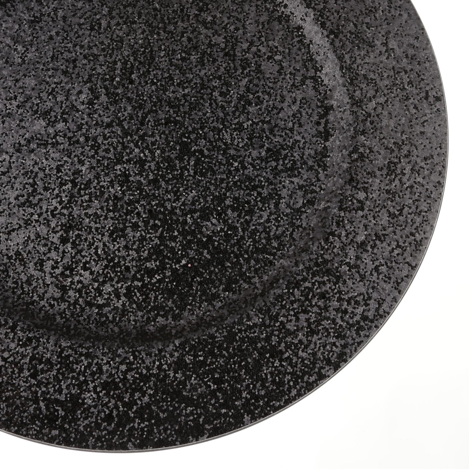 Sottopiatto natalizio nero glitter, 33 cm