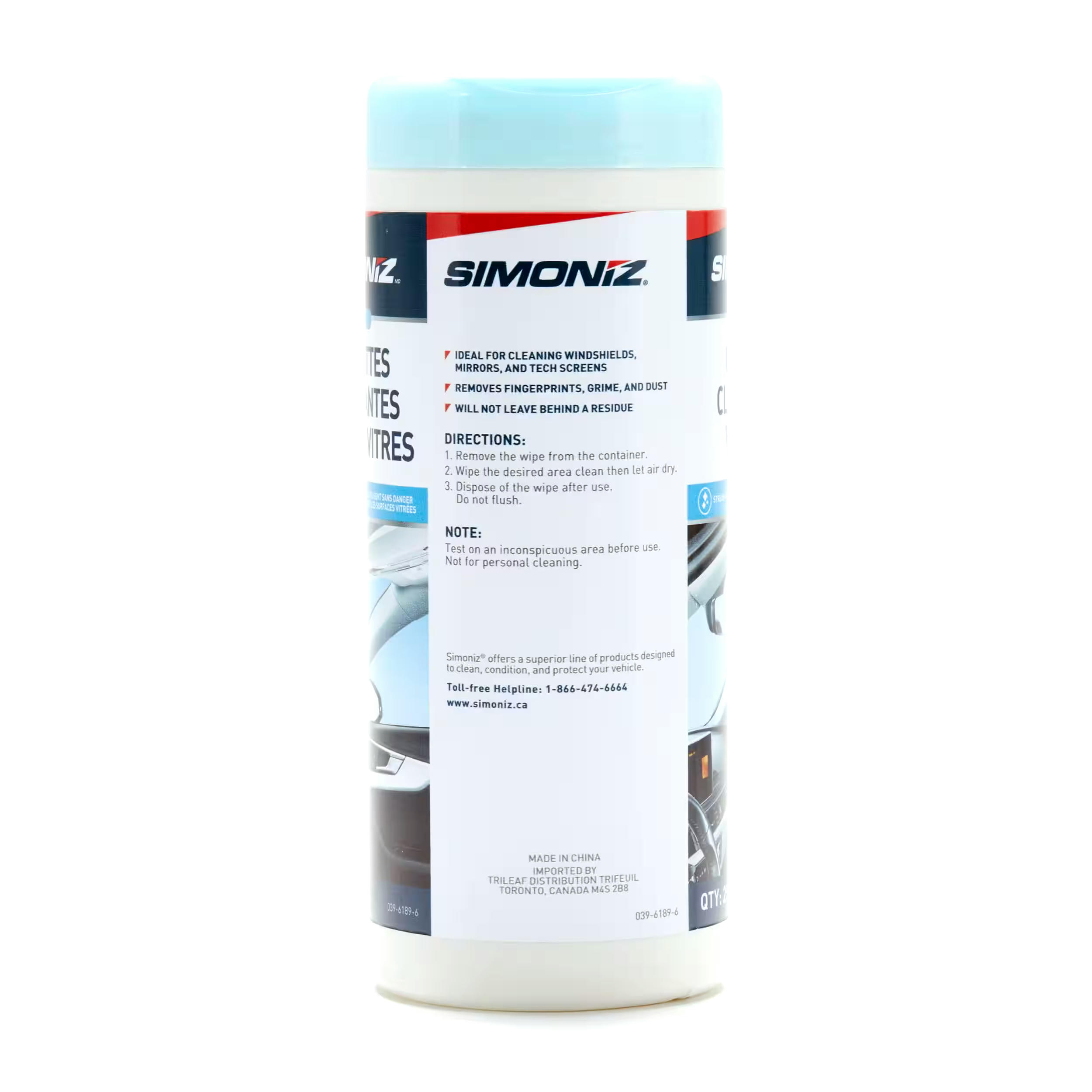 SIMONIZ Streak-Free Car Glass Cleaner Wipes, 25-pk