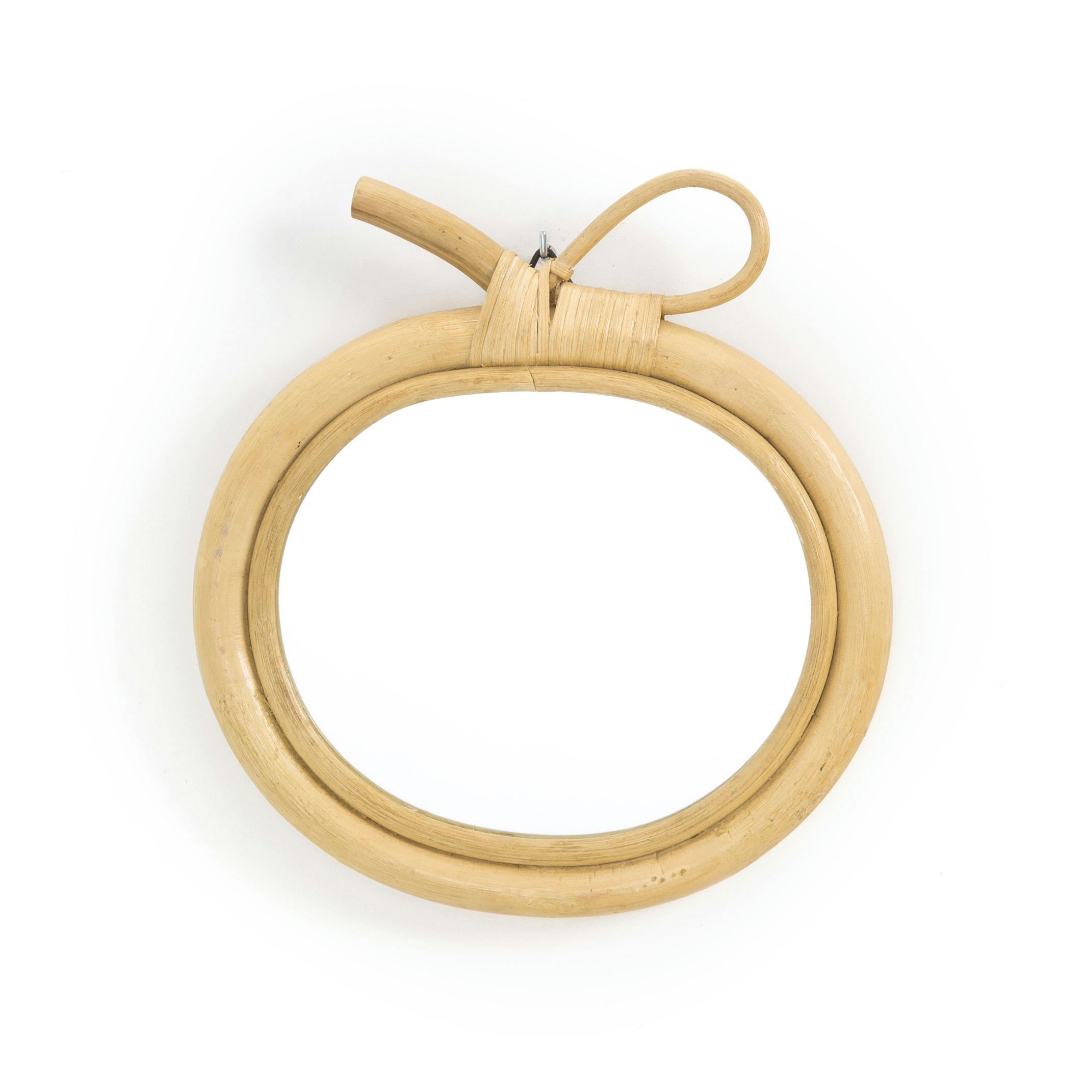 Miroir rotin forme pomme 33x30 cm, Nogu