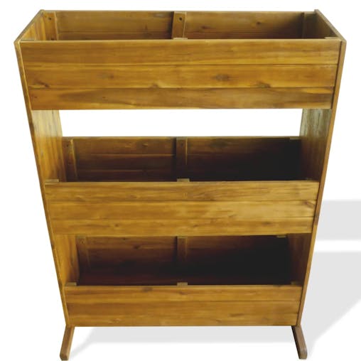 NNEVL 3-Tier Garden Raised Bed Solid Acacia Wood
