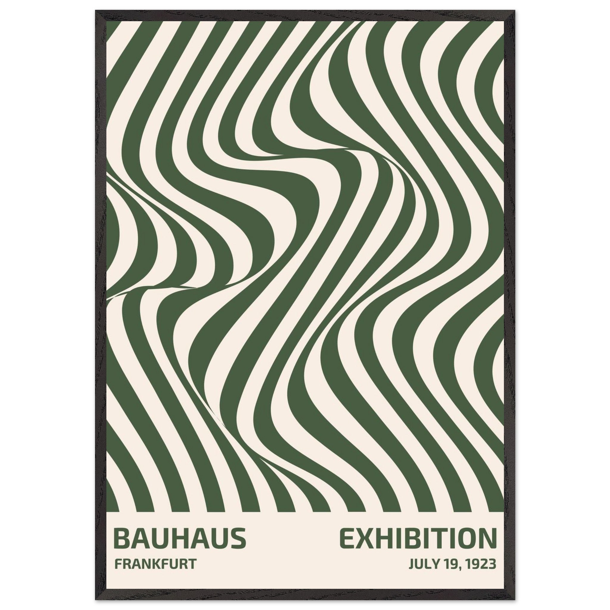 Artfulprints Poster met Lijst Bauhaus - Exhibition Frankfurt green  - 70x100 cm - Groen
