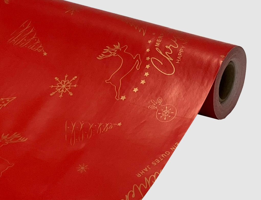 Wachstuch Weihnachten Rot, Gold