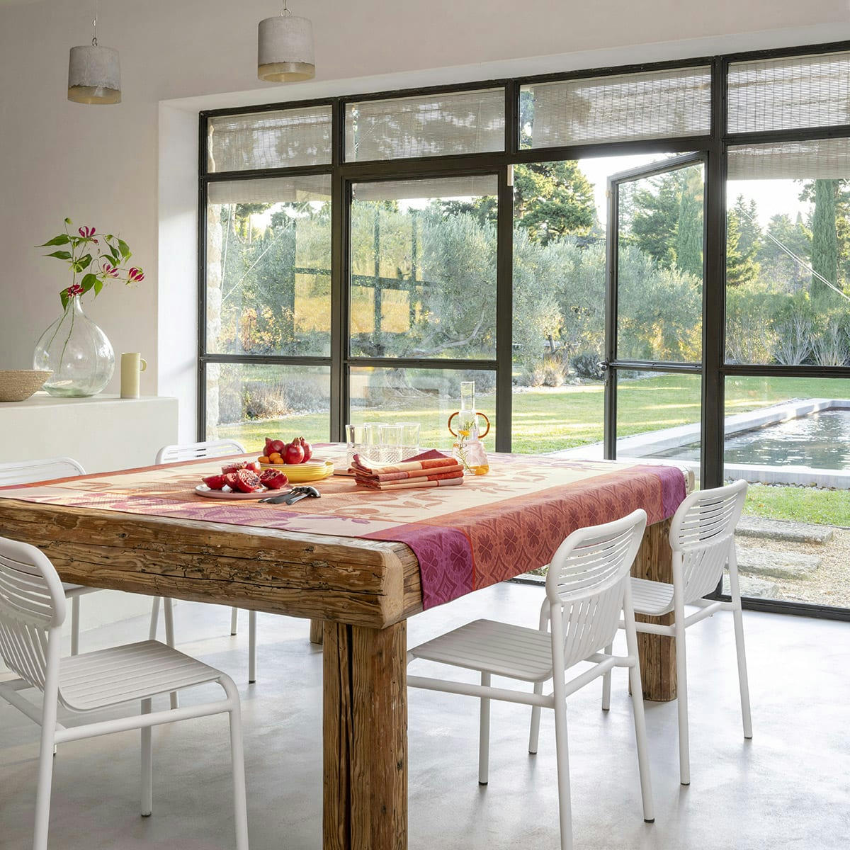 ARRIÈRE-PAYS ENDUIT - Nappe en coton peche 175 x 175