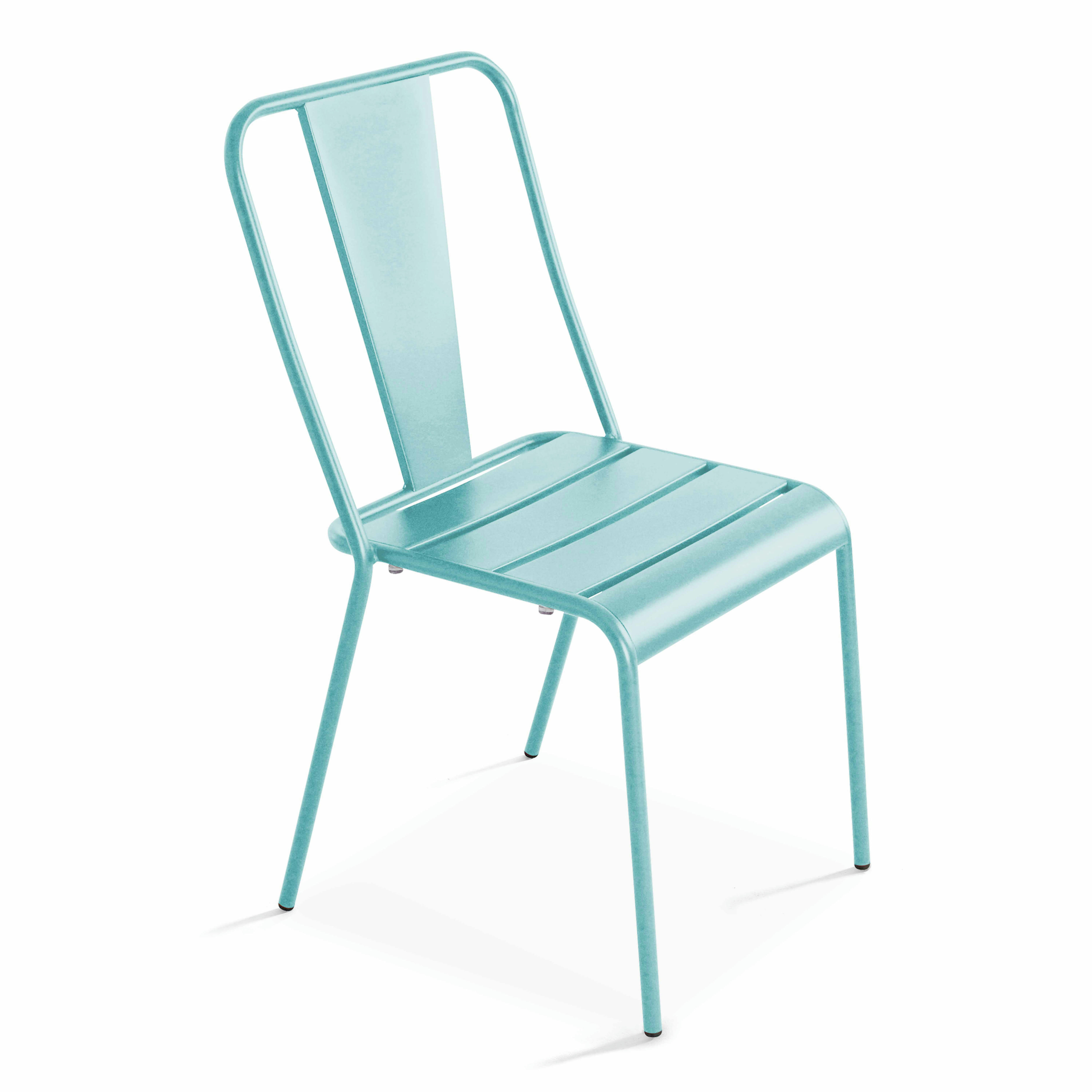 DIEPPE - Chaise en métal turquoise