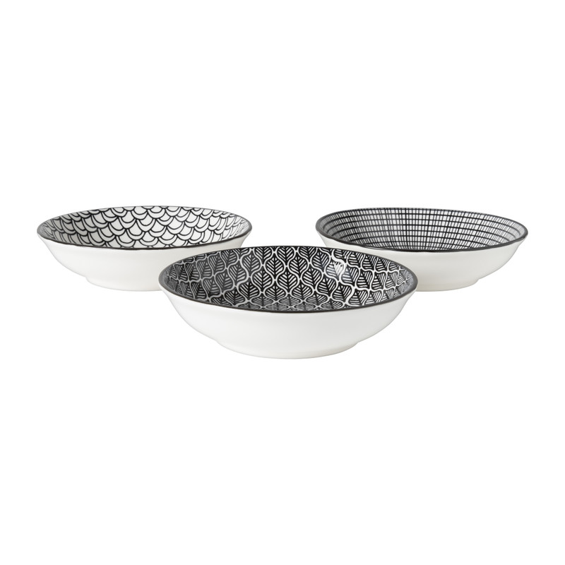 Schaaltje black print boog - &Oslash;14x2.5 cm