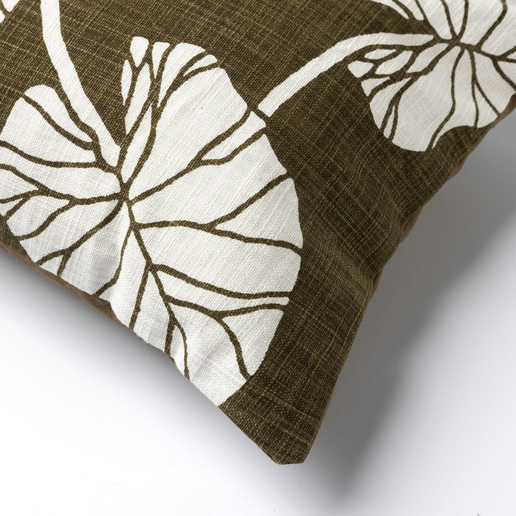 - Housse de coussin vert en coton-30x50 cm avec motif