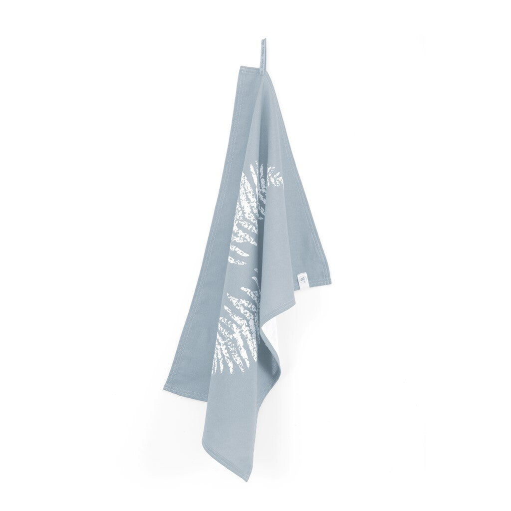 Walra - Theedoek Dry with Leaves - 50x70 - Jeans Blauw