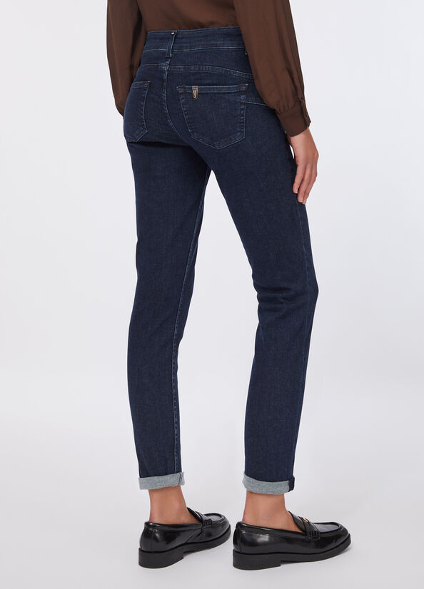 Jeans skinny con risvolto