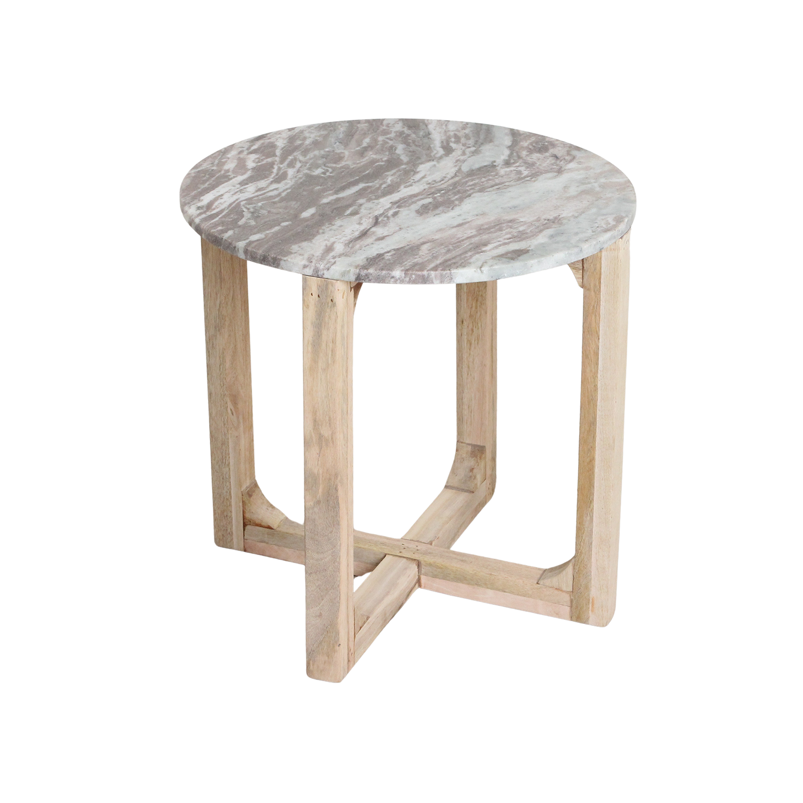Marmeren bijzettafel rond - fantasy bruin - 50x50x50 cm