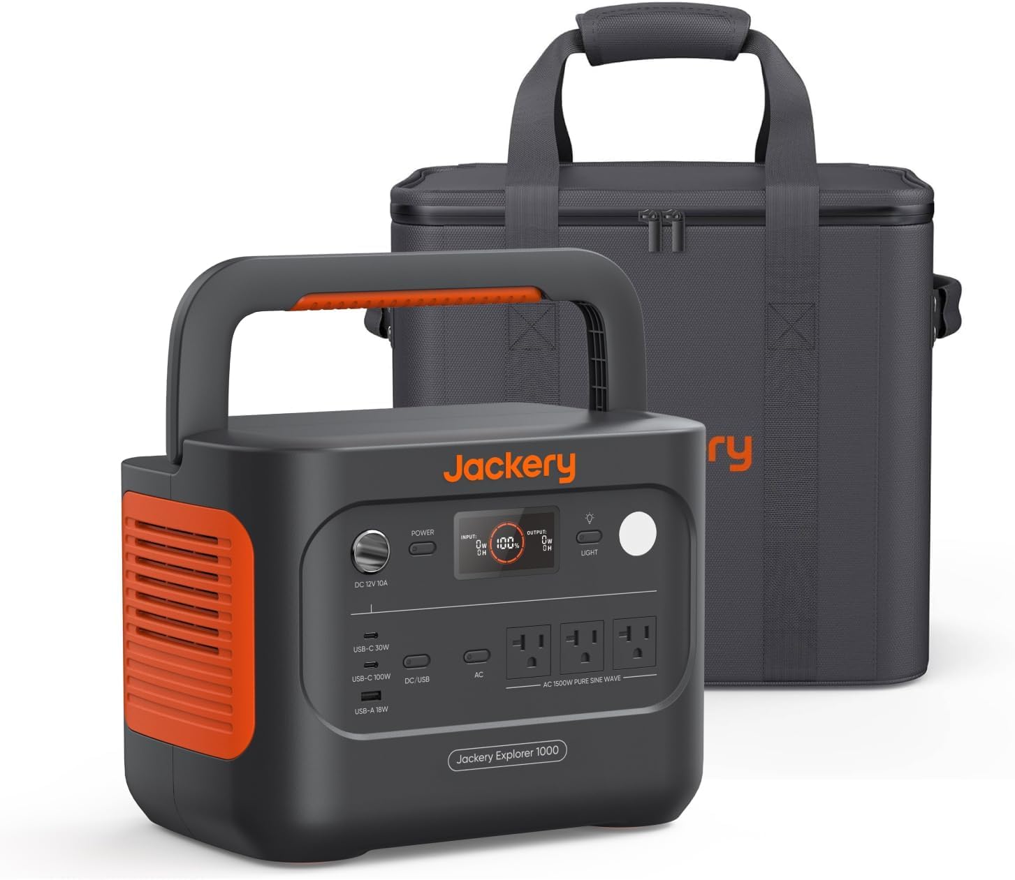 Jackery Explorer 1000 v2 Portable Power Station and Carrying Bag  1070Wh LiFePO4 Battery 1500W AC/100W USB-C Output  1 Hr Fast Charge  Solar Generator for for Outdoor  Camping