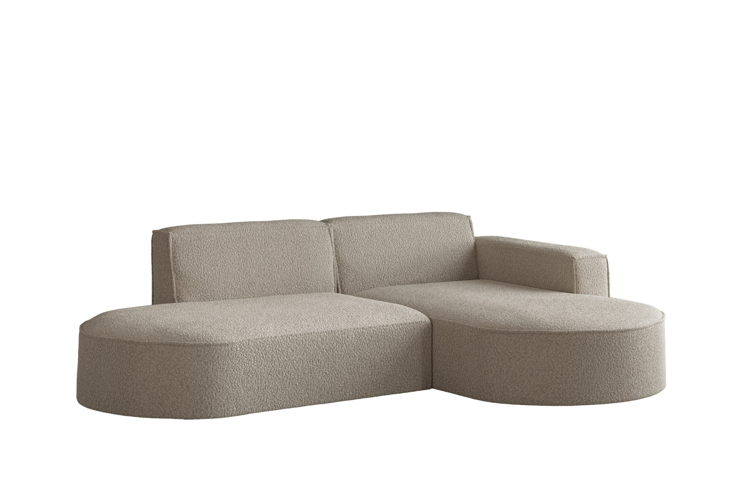 Sofa narożna w kształcie litery L, Modena tkanina Quelle Ciemnobeżowy Prawy