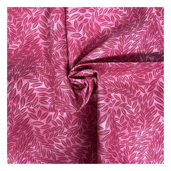 Dusky Pink Cotton Textured Leaf Blender Fabric?by the Metre