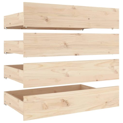 NNEVL Bed Drawers 4 pcs Solid Wood Pine