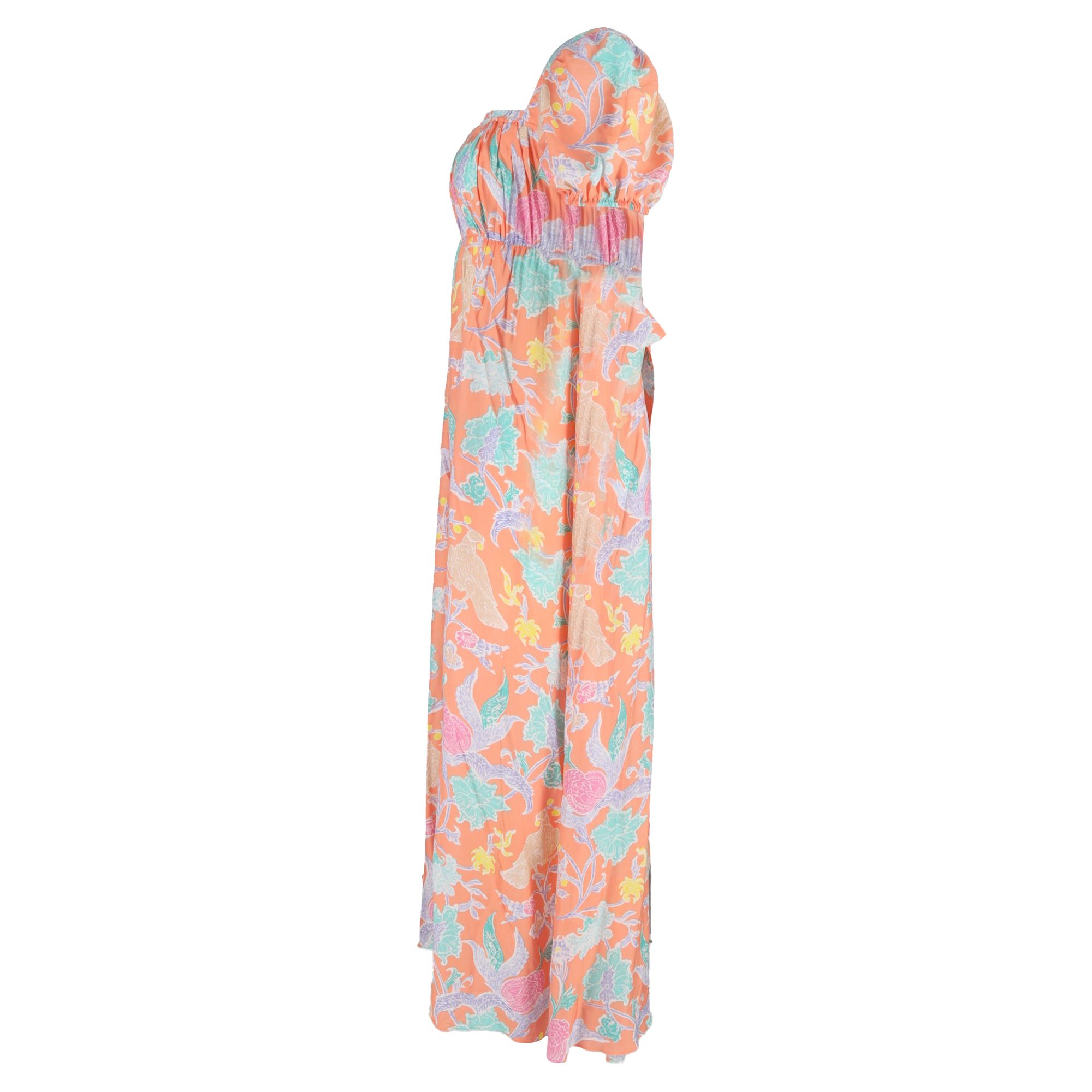 Diane Von Furstenberg Preloved Dhalia Maxi Dress in Orange Cotton