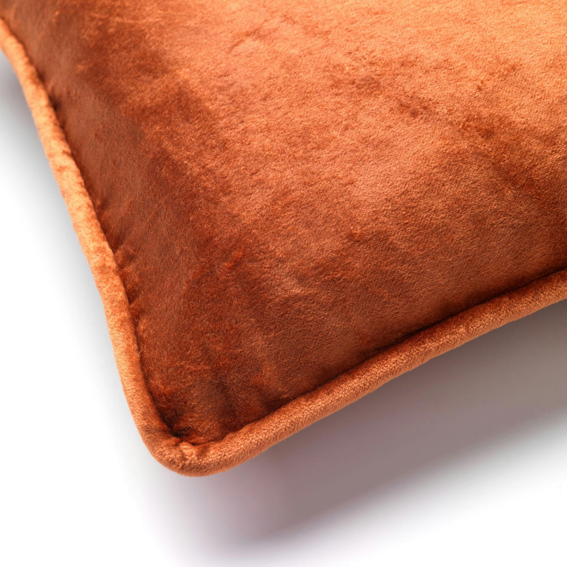 - Coussin orange en velours 30x50 cm uni