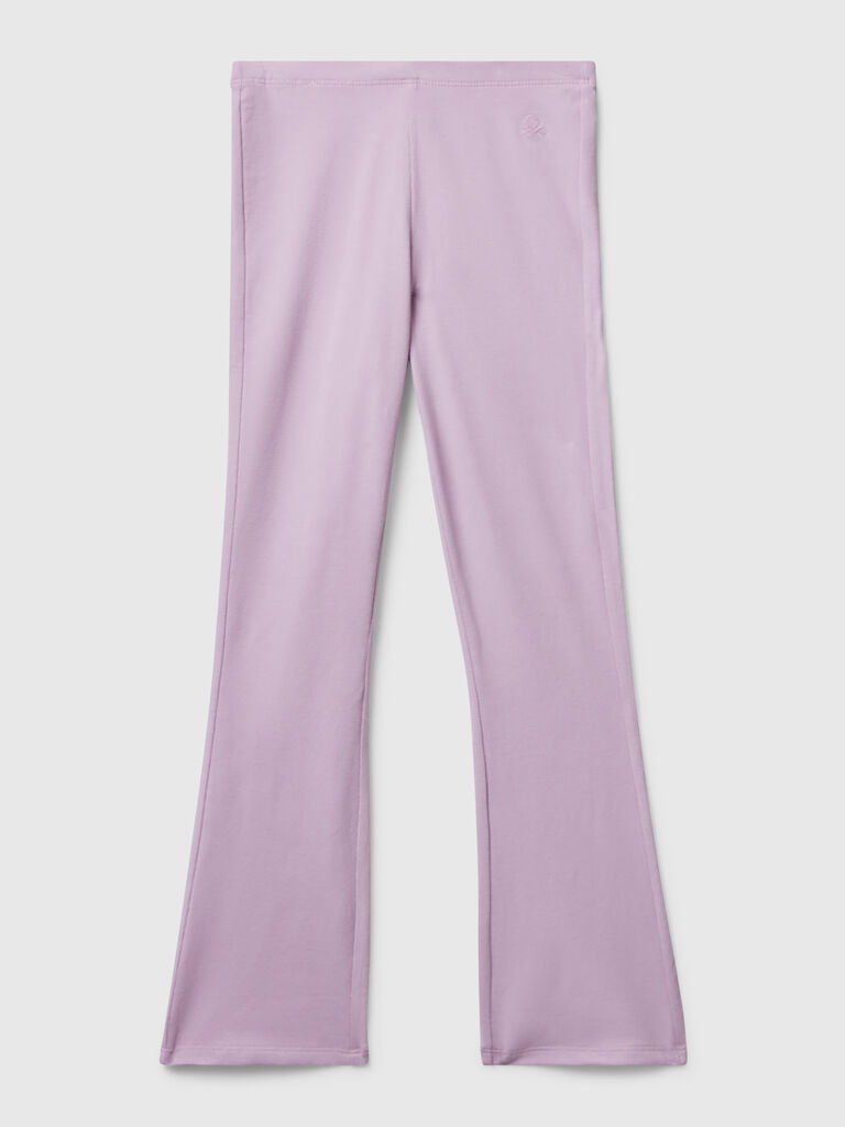 Flared leggings in stretch cotton
