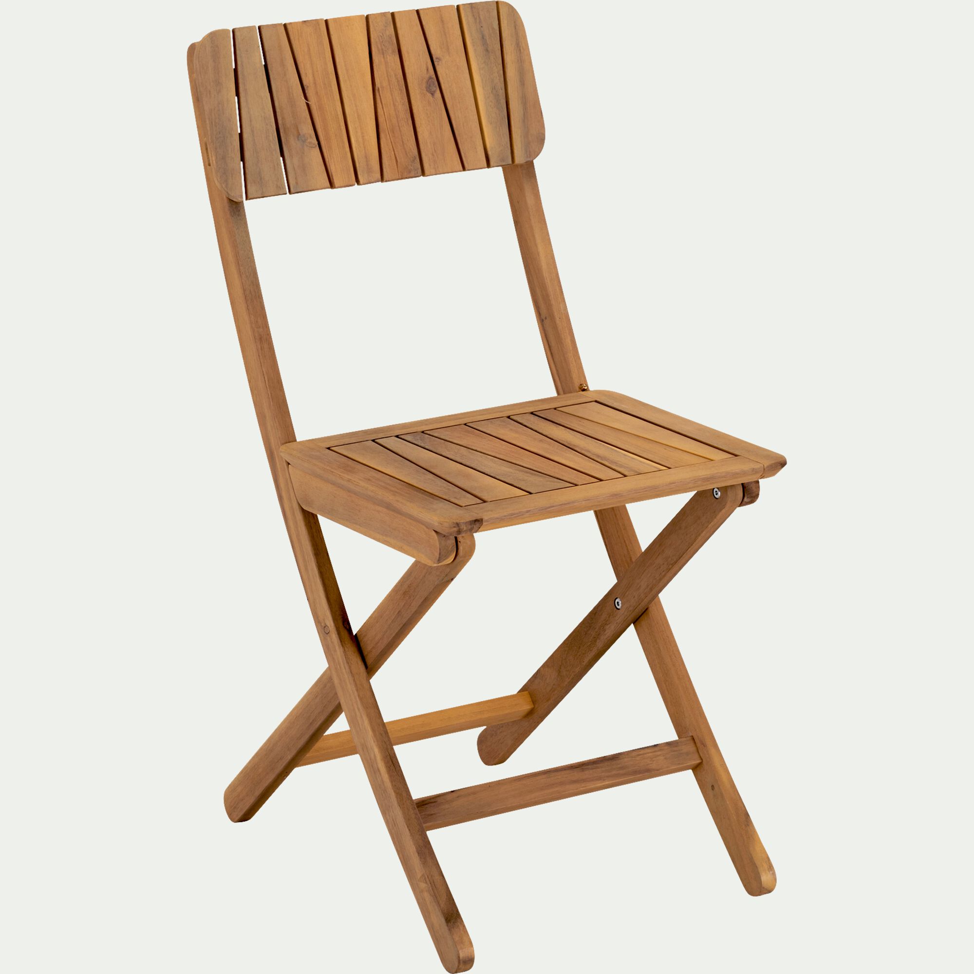 CARLO - Chaise de jardin pliante en acacia huilé - bois foncé