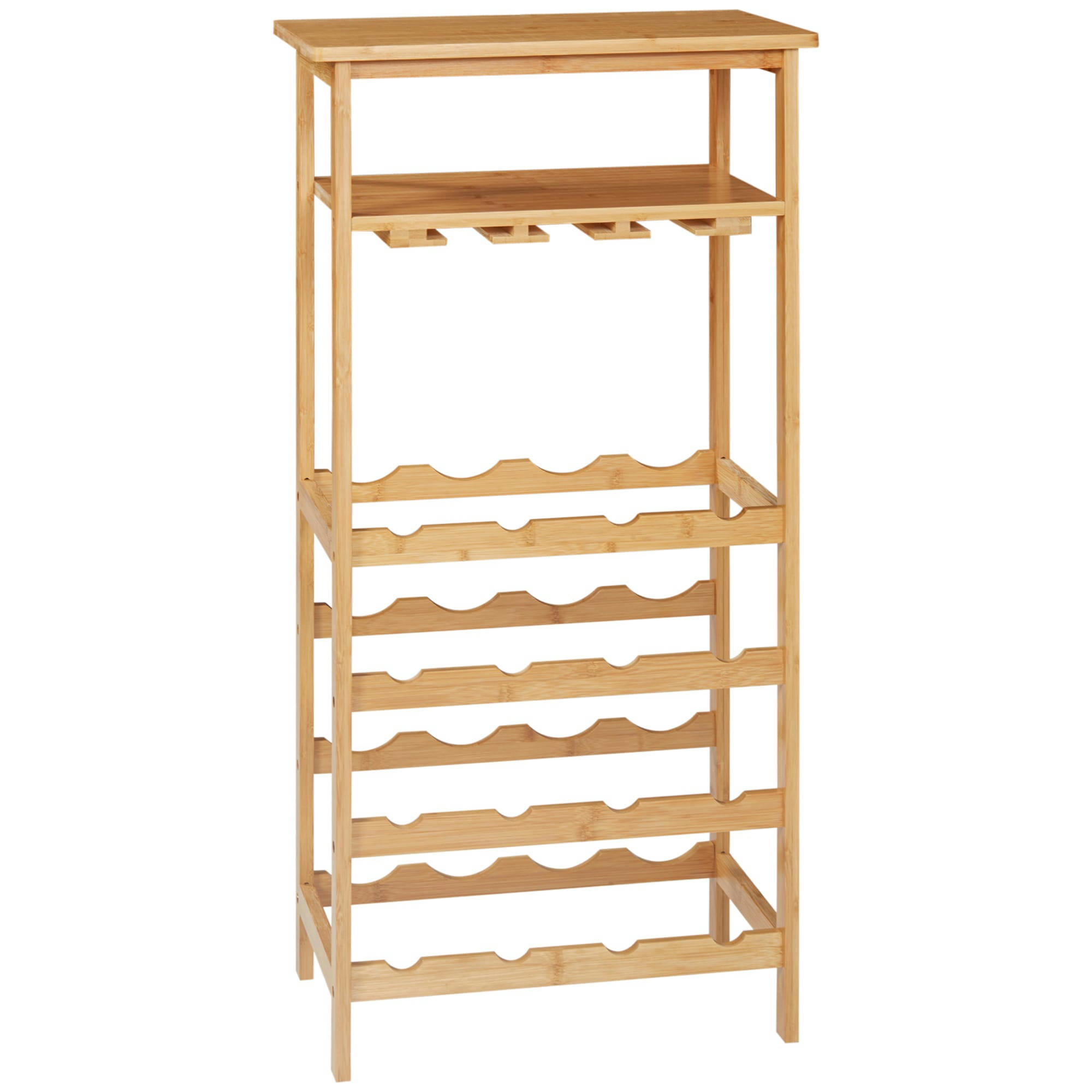 - Meuble range bouteilles et verres bambou style naturel