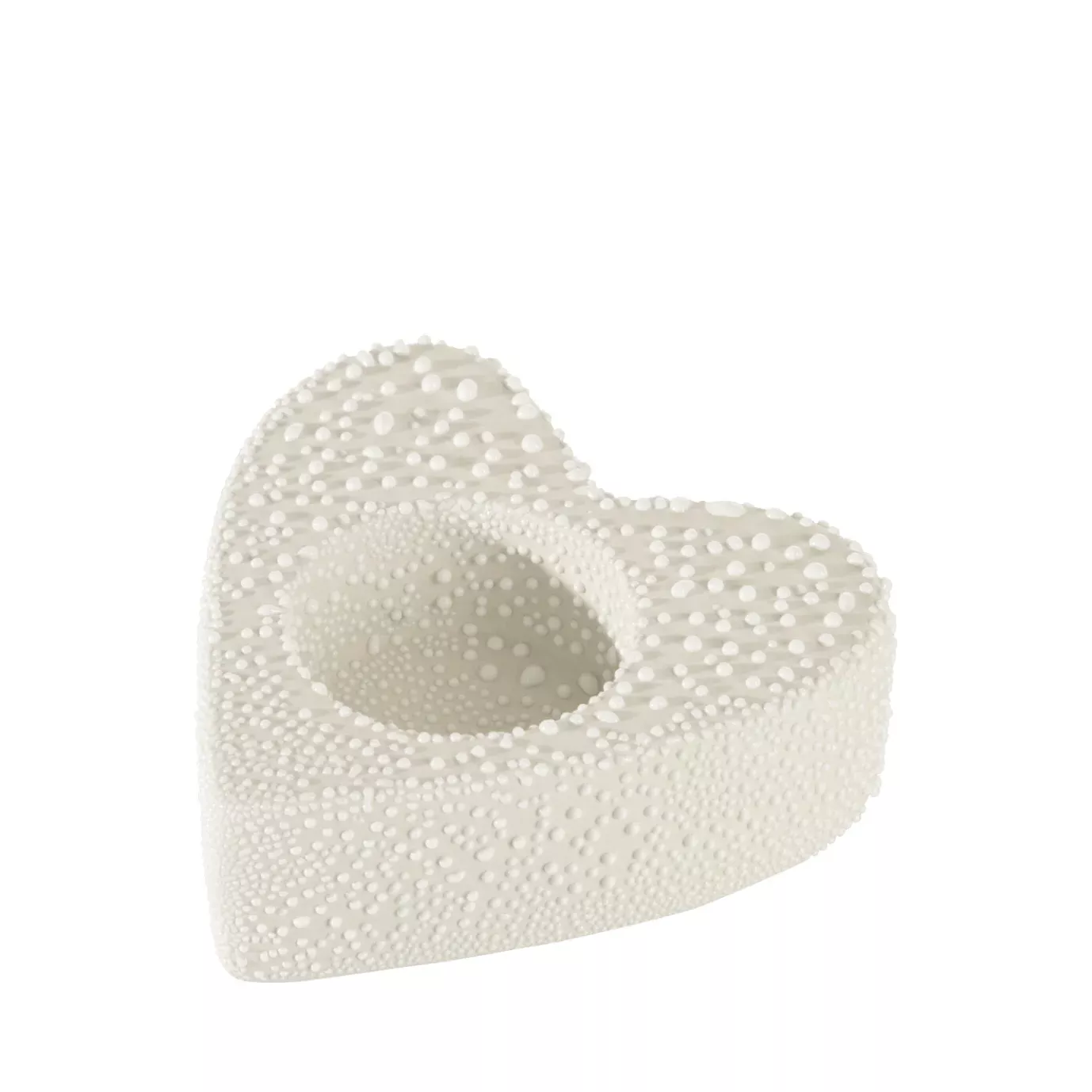 Świecznik ceramiczny kremowy z efektem rosy 9x9x3 cmRISO