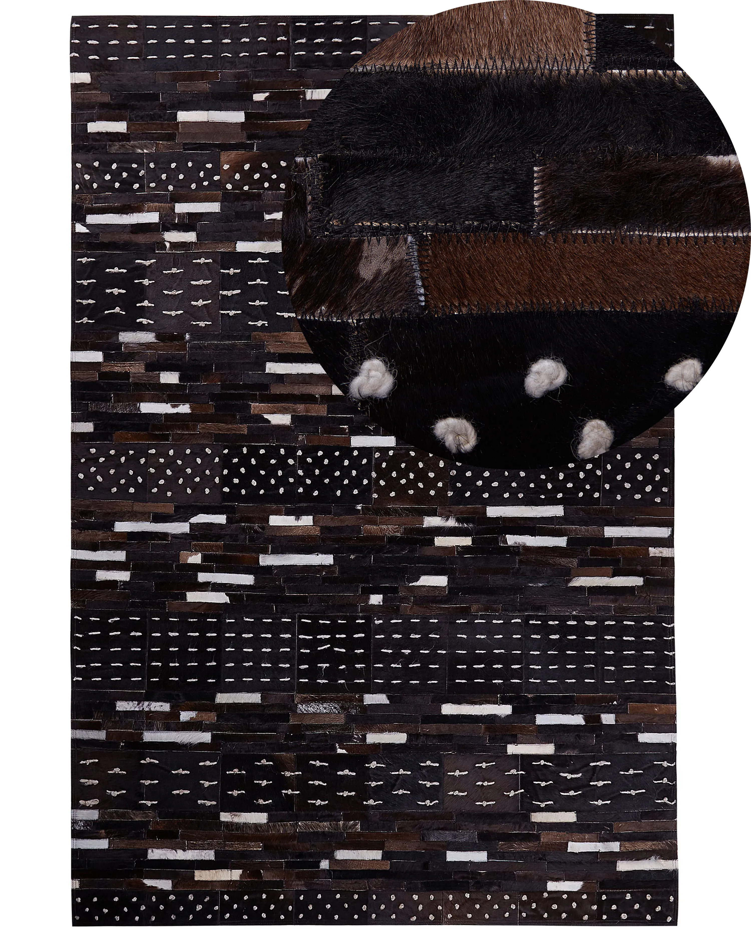 Rug AKSEKI Dark Brown 140 x 200 cm Leather
