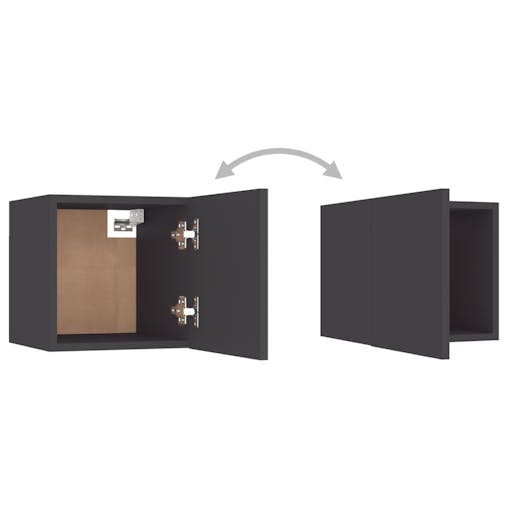 NNEVL Bedside Cabinets 2 pcs Grey 30.5x30x30 cm Chipboard
