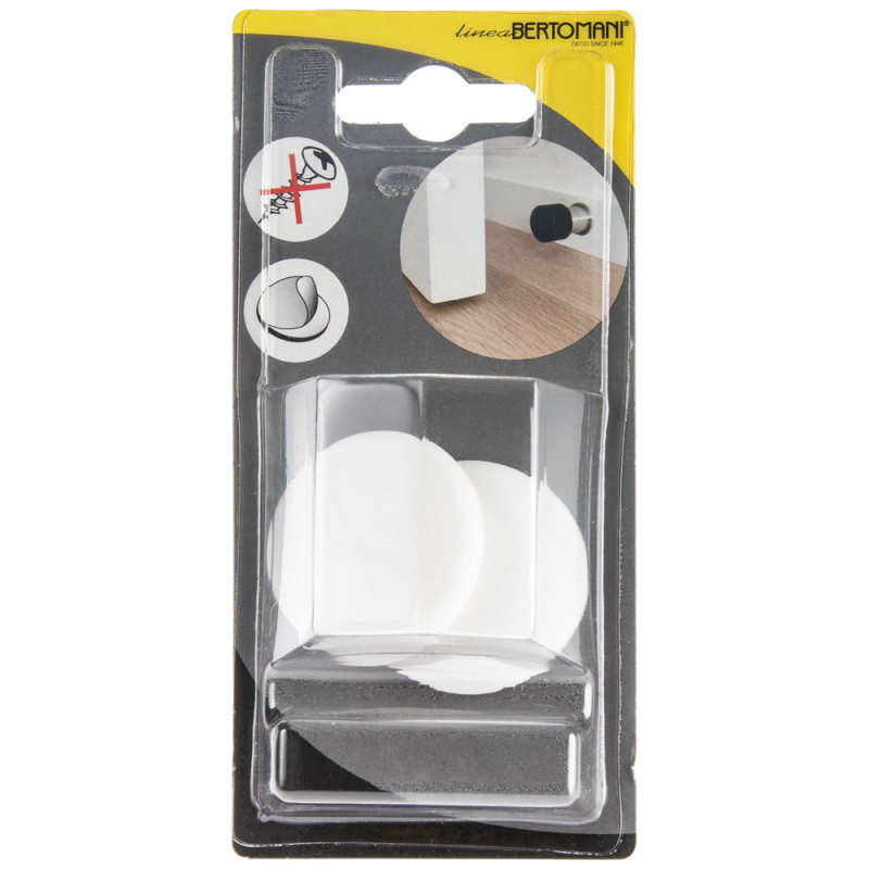 Arrêt de porte mural adhésif en plastique blanc 22 mm 2 pièces LINEA BERTOMANI