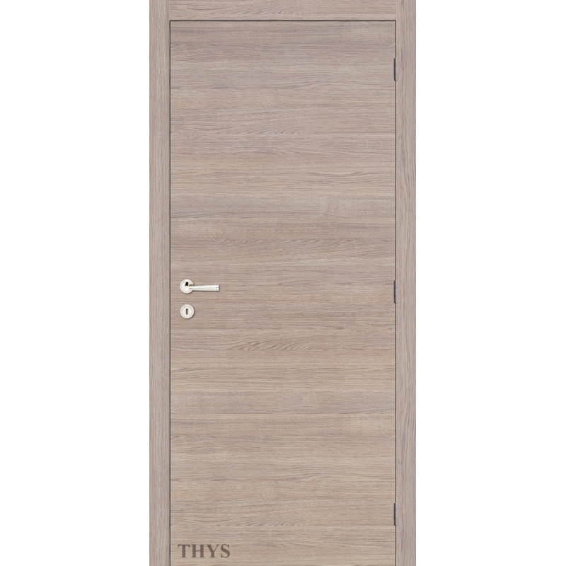Bloc-porte fini S63 Laminado veinage horizontal lisse tubulaire chêne gris 73 cm THYS