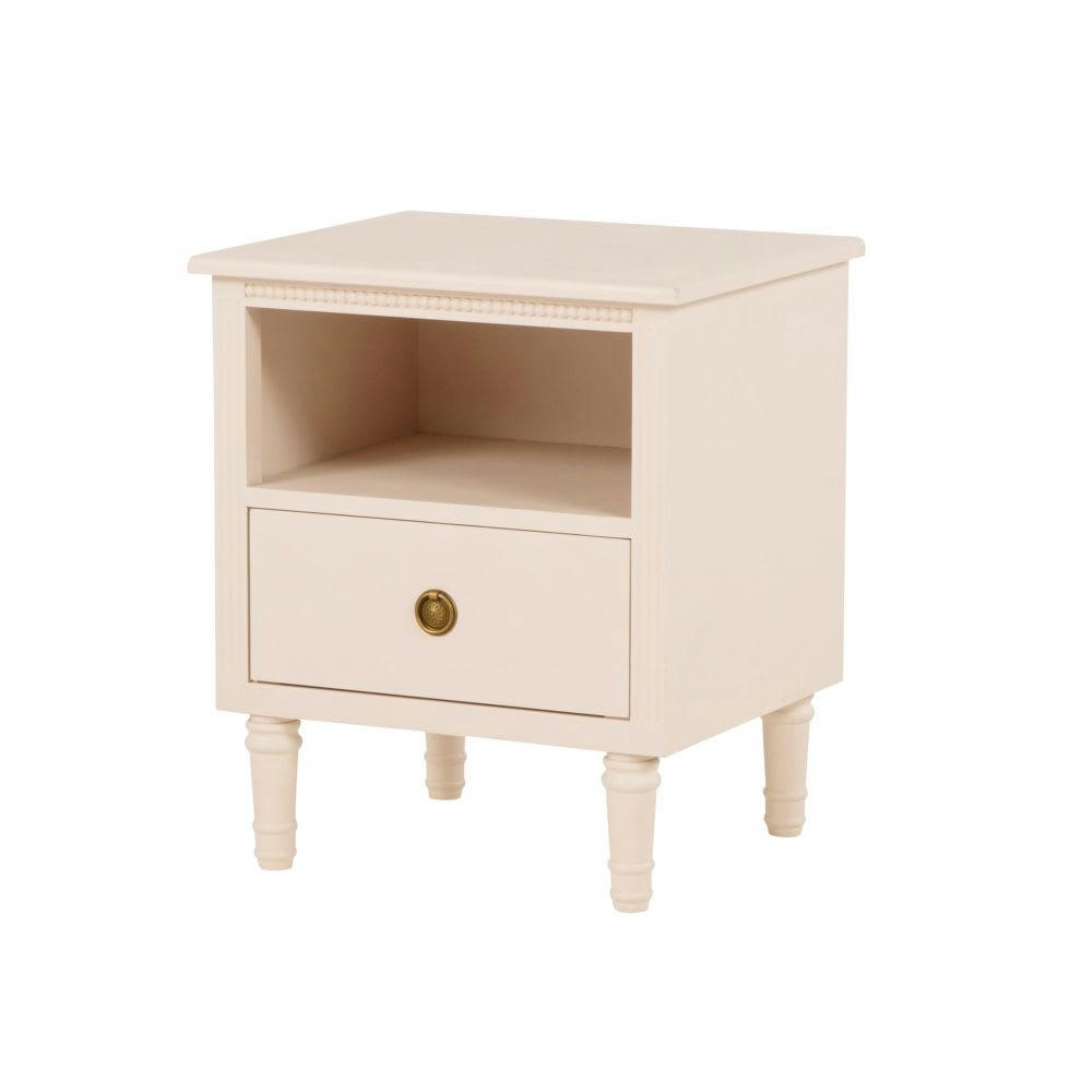 Milie - Table de chevet 1 tiroir beige rosé