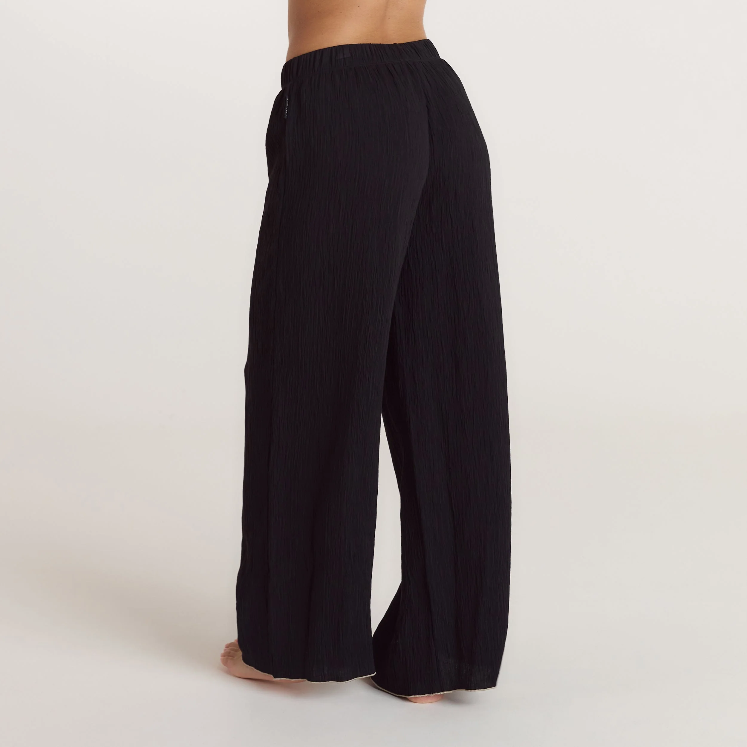 Crinkle Pyjama Bottoms - Black