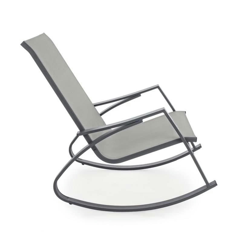 TELMA - Fauteuil à bascule de jardin gris